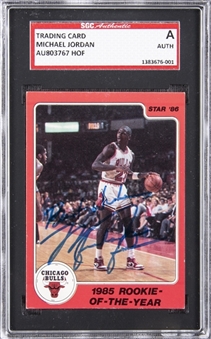 1986 Star Co. #6 Michael Jordan "Rookie of the Year" Signed Card – SGC Authentic